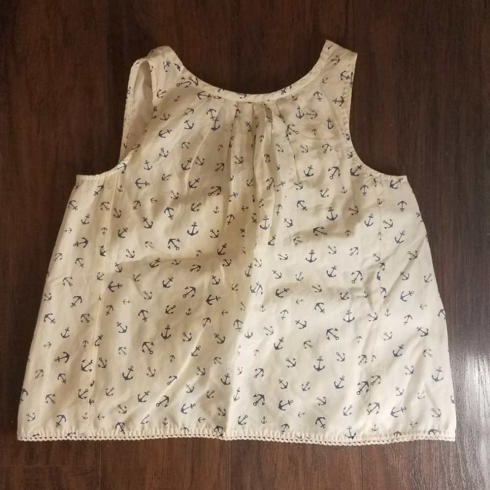 J Crew Crewcuts Cotton Silk Tank Top Anchor Girls